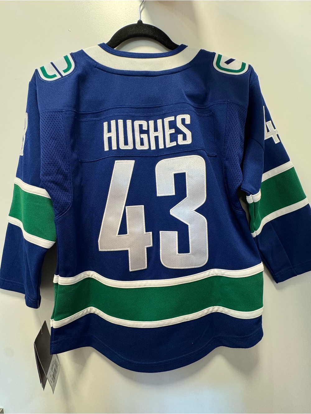 NHL Hughes #43 Blue & Green Fan Hockey Jersey